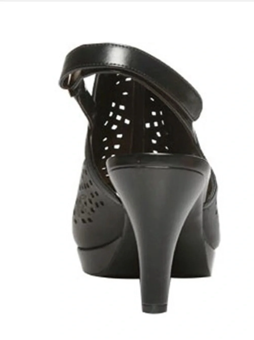 Naturalizer Paige Women’s Black Perforated Peep-Toe Slingback Heels 8.5M